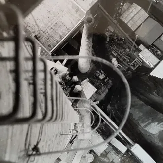 View down from the newly built chimney on the Jihostroj company premises