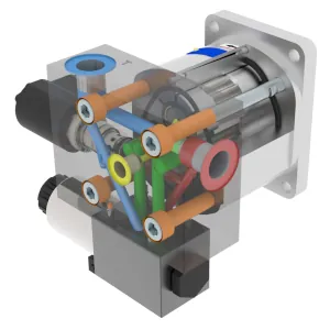Motor with Proportional Pressure Control valve and Check-valves, bi-directional solution