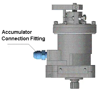 Pressure to decrease governor with accumulator connection fitting